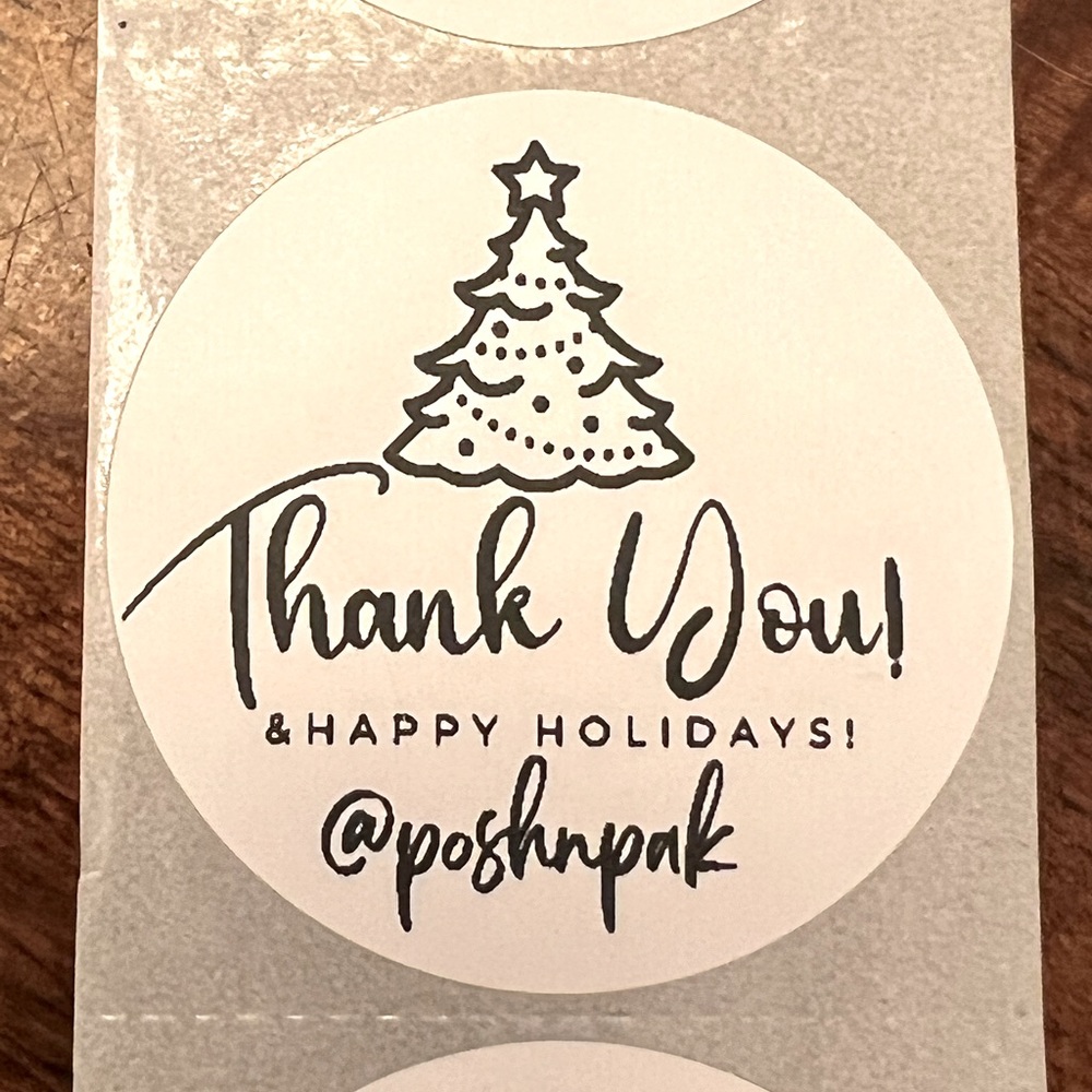 50 CUSTOM THANK YOU STICKERS with your Closet name- Holiday tree 🎄